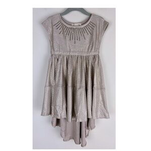 Joyfolie Cowgirl Metallic Sequins Hi Lo Divinia Dress Rose Gold | Girls 2